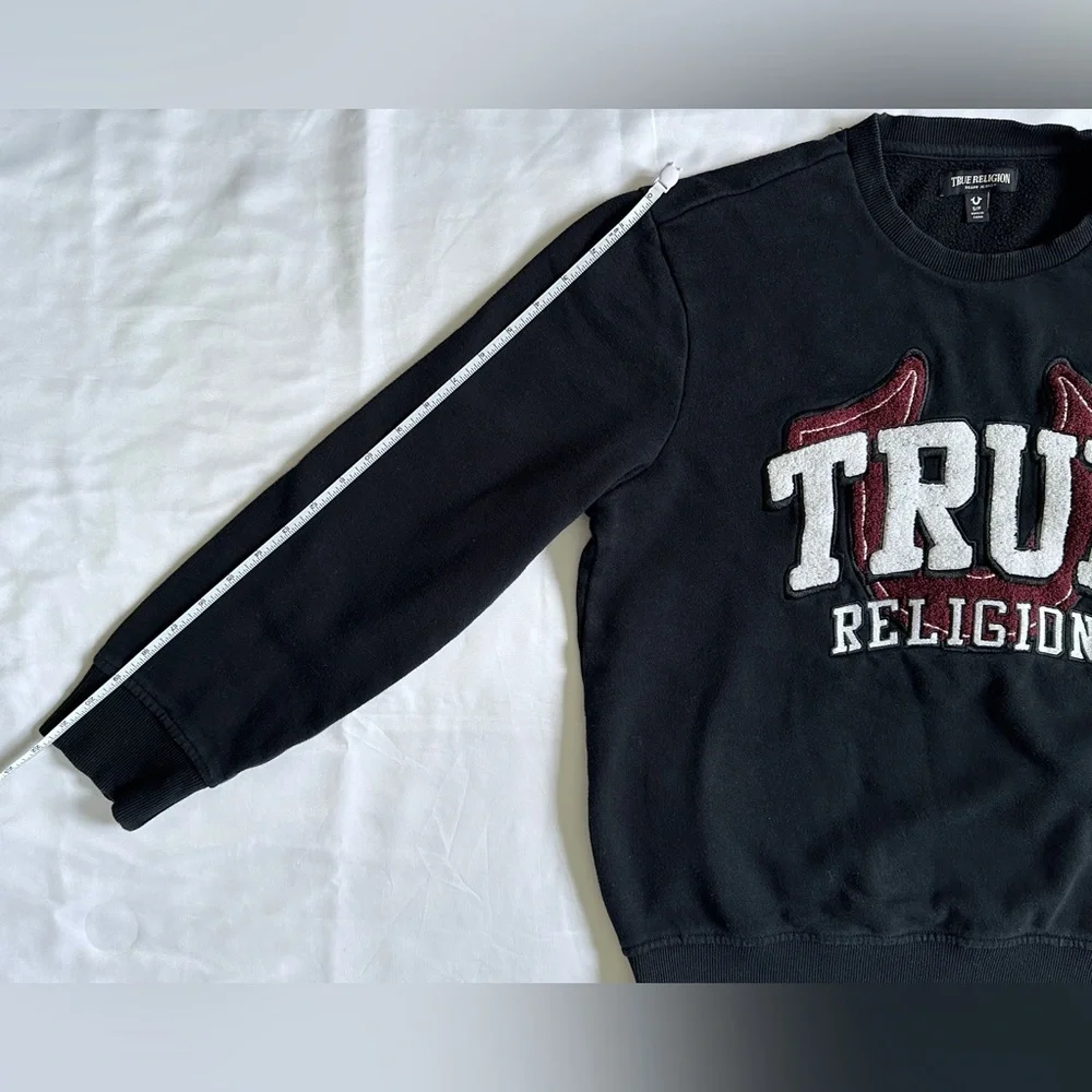 True Religion Chenille True Logo Crewneck - Black - S
